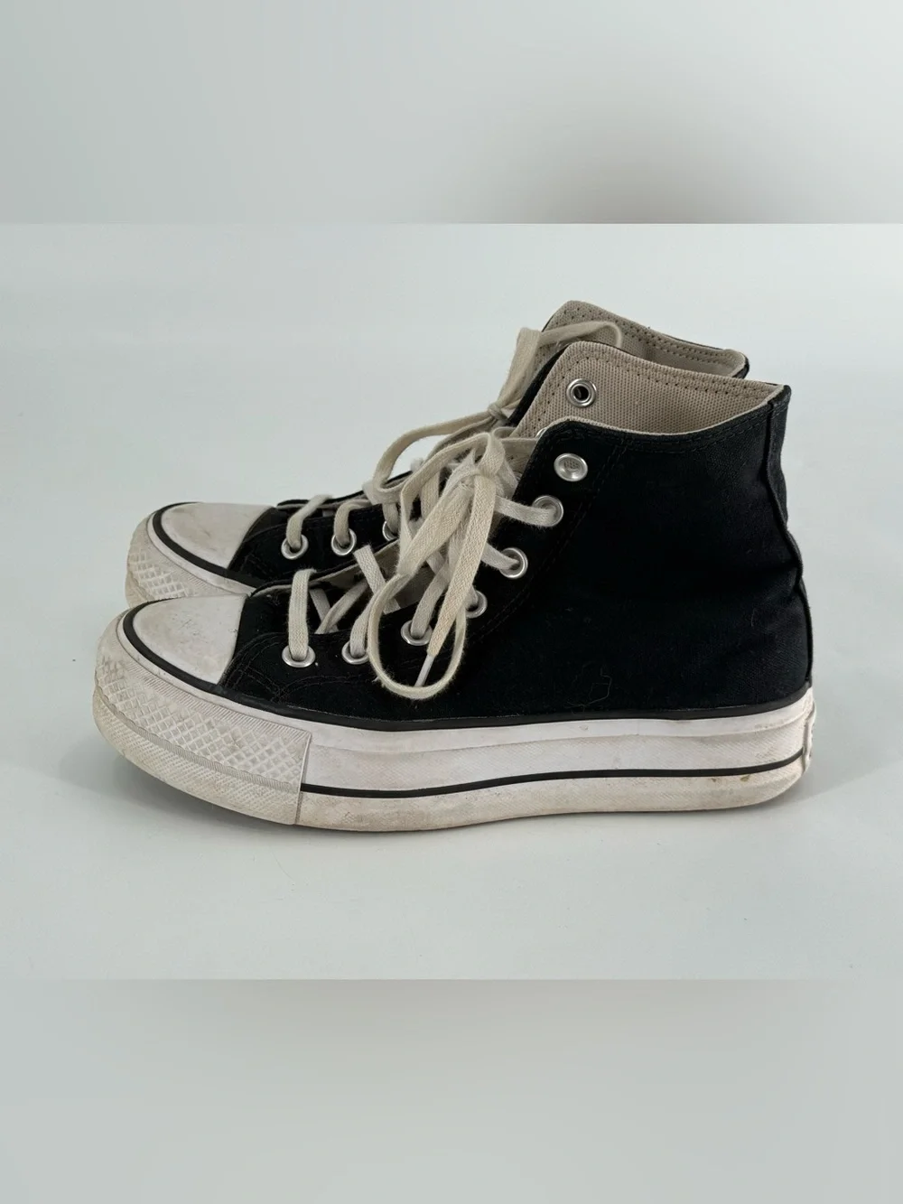 Platform Black Chucks Converse All Star Chuck‎ Taylor Hi Tops 6.5